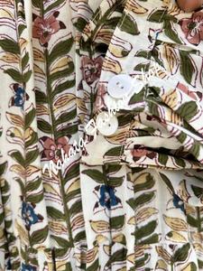 Mini vestido maxi de algodón con estampado de flores para mujer, vestido maxi de verano con mangas 3/4 y corbatas de algodón, novedad - Product Image 3