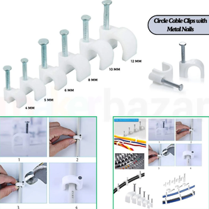 Factory Direct 4mm to 40mm <b>U</b> Shape <b>Nail</b> Cable Clip Pipe Fixing Wall Hanging PVC Pipe Wall Clamp Cable Clip Cable Clip 100Pcs/bag - Product Image 6