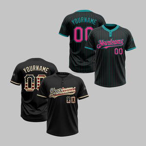 T-shirts unisexe Vente en gros Usine OEM Impression de gros Manches de tir Maillot de baseball uniforme de baseball personnalisé vierge - Product Image 1