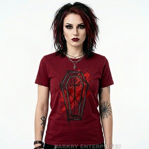 Camiseta Gótica Personalizada para Mujer, de Algodón de Alta Calidad, Estilo Oversize con Estampado Gráfico, Estilo Punk Urbano, Fabricante de Camisetas con Estampado de Murciélagos - Product Image 4