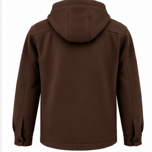Camisa Chaqueta para Hombre en Color Marrón Oscuro con Cierre de Botones, Bolsillos en el Pecho, Puños Ajustables, Estilo Casual para Exteriores, Ropa de Calle para Invierno - Product Image 2