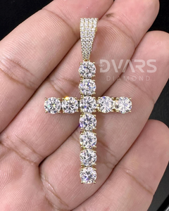 จี้รูปกางเขนประดับเพชรโมอิสซาไนต์ สำหรับชาวคริสต์ เงินแท้ 925 ชุบโรเดียมอย่างดี ประดับเพชรแบบพาเว่ ได้รับการรับรองจาก GCI และ IDGL เหมาะสำหรับเป็นของขวัญ - Product Image 4