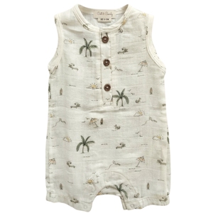 Palm Breezy - Mameluco de Muselina Orgánica para Bebé con Estampado de Caramelos - Product Image 1