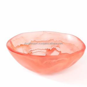 Bol de service à salade en bois de manguier fait à la main en résine époxy de qualité supérieure Design moderne et fêtes de mariage d'Inde - Product Image 5