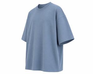 Wholesale <b>Men's</b> <b>Oversized</b> Solid Color Regular Sleeve Eco-Friendly Breathable O-Neck Casual Canvas Fabric T-<b>Shirt</b> for <b>Gym</b> Top - Product Image 3