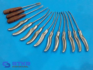 STKR INTERNATIONAL Ensemble de 14 Dissecteurs Chirurgicaux Dentaires Manuels en Acier Inoxydable avec Poignée Moletée Instruments de Classe I - Product Image 1