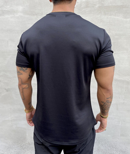 Camiseta de Entrenamiento de Algodón Jersey de Alta Elasticidad para Hombre, Lisa, Informal, de Corte Regular, Secado Rápido y Transpirable - Product Image 3