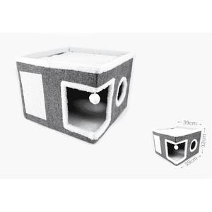 Nichoir d'hiver pliable pour chat, abri intérieur chaud et doux avec design simple, grotte en peluche pour animaux de compagnie - Product Image 6