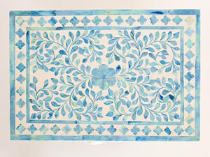 Bầu Trời Màu Xanh Trắng Thủ Công Xương Inlay Hiện Đại Hoa Thiết Kế Thân Thiện Với Môi Đa Chức Năng Cạnh Giường Ngủ Bảng Đêm Đứng Cho Phòng Ngủ - Product Image 6