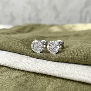 Boucles d'oreilles classiques pour femmes, diamants ronds, plaqué or 18 carats, bijoux à porter au quotidien, nouveau design, usage quotidien, Ramdut Impex RDEar0063 - Product Image 4