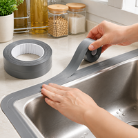 Bande de calfeutrage murale en PVC gris 35 mm 3,2 m, auto-adhésive, étanche, pour salle de bain