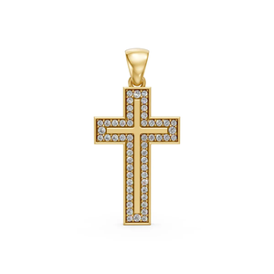 Colgante de Cruz de Diamante Cultivado en Laboratorio con Certificación IGI, Chapado en Rodio sobre Oro Blanco de 14K, para Hombre y Mujer, 0.33 CT, Corte Brillante, para Fiestas y Bodas - Product Image 3