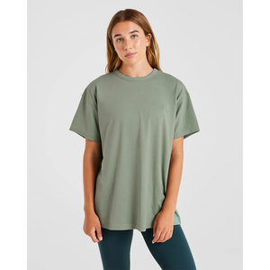 2026 Comfortable <b>Acid</b> Washed T Shirt Women Vintage T-shirts <b>Drop</b> Shoulder Streetwear At Wholesale Price For Women Custom Logo - Product Image 1