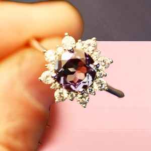 Anillo de Alejandrita con Cambio de Color, Plata de Ley 925, Piedra de Nacimiento de Junio, Diseño de Estrella, Joyería Elegante, Regalo para Mujer - Product Image 2