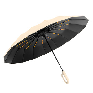 Parapluie entièrement automatique à 16 baleines, double armature, avec boucle à anse inversée, grand format, portable, renforcé, pour homme, double usage, pour publicité - Product Image 5