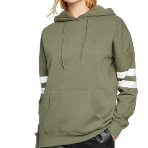 Sudadera con capucha personalizada de alta calidad, ropa de calle de gran tamaño con logotipo bordado y forro polar con rayas laterales de talla grande para otoño - Product Image 2