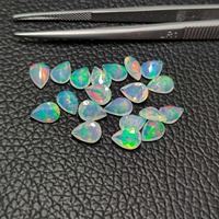 8mm 10mm naturel blanc éthiopien opale poire à facettes pierre précieuse en vrac haute qualité non chauffée Flashy opale pierre pour la fabrication de bijoux