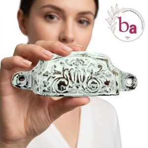 Ba Industrial Cast Iron Adjustable Cabinet Handle Rectangle Floral Design Durable Workshop Furniture Drawer Dresser Living Room - Product Image 5