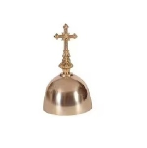 Campana de Mano de Metal Plateado con Asa Retorcida, Forma Redonda de Acero Inoxidable Pulido para Decoración del Hogar, Tema Musical - Product Image 4