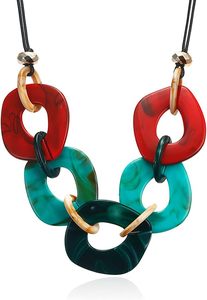 Fashion Jewelry Resin Necklace Hot Selling From India Handmade Necklace for Women and Girls Attractive Color - Product Image 4