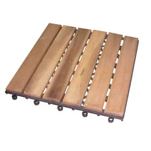 Premium Outdoor Acacia Wood Decking Tiles Outdoor Plastic Wood Composite Decking Tiles 6 Slats