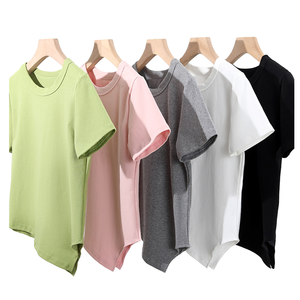 Camisetas Deportivas para Mujer, Nueva Colección, Personalizadas, de Alta Calidad, Tallas Grandes, Transpirables, de Algodón/Fibra de Bambú, Secado Rápido, Hombros Caídos - Product Image 1