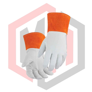 ถุงมือเชื่อม TIG แบบมีแผ่นรอง หนังวัวแท้ ทนทาน รับแรงกระแทกสูง ป้องกันการฉีกขาด ป้องกันการบาด ป้องกันไฟ ป้องกันความร้อน หนา 11 ออนซ์ - Product Image 3