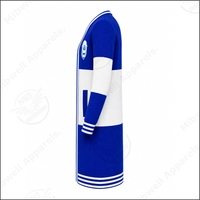 Nouveau design Zeta, cardigan décontracté d'hiver pour femmes, bleu et blanc uni, manches longues, col en V, pull en tricot, logo brodé, 100% acrylique
