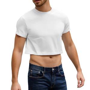 Camiseta Corta para Hombre, de Algodón, Estilo Urbano, Holgada, Informal, de Manga Corta, Estilo Hip Hop, Transpirable, Ajuste Holgado, Moda Premium - Product Image 3