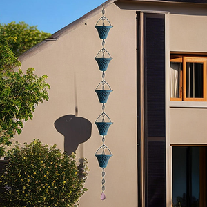 Grande chaîne de pluie en métal épaissi, en forme de cloche, résistante à la rouille, couleur cuivre - Améliorez la décoration extérieure, la décoration de jardin, la gouttière - Product Image 5