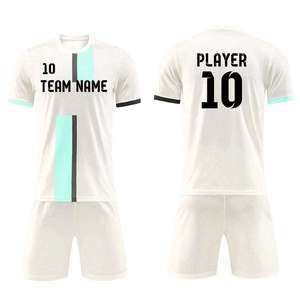 Camiseta de Fútbol Blanca Personalizada con Neón Brillante, Cuello en V, Manga Corta, Impresión por Transferencia de Calor, Transpirable, 100% Poliéster, Unisex - Product Image 1