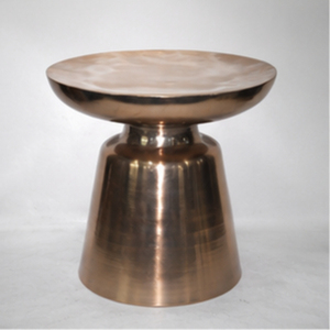 Table basse ronde moderne avec plateau en métal et structure en fer, mobilier de salon industriel, design durable - Product Image 1