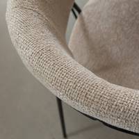 Chaise ronde Vandana Lyra Vista en tissu écru (lot de 2)
