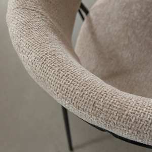 Chaise ronde Vandana Lyra Vista en tissu écru (lot de 2) - Product Image 5
