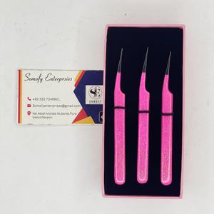 Pinzas de Acero Inoxidable de Alta Calidad Somofy Enterprises, Rectas, con Recubrimiento de Goma Aislante, para Extensión de Pestañas, Duraderas y Precisas - Product Image 1