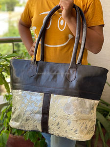 การออกแบบใหม่ขนหนังขนาดใหญ่ Tote กระเป๋าหนัง Cowhide กระเป๋าหนังกระเป๋าถือ - Product Image 3