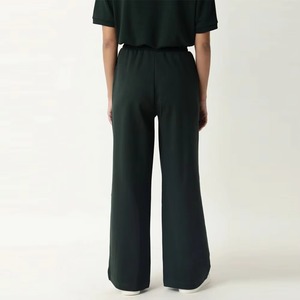 Men's Wide Leg Sweatpants Elastic Waist Drawstring Casual Pants Side Pockets Breathable <b>Polyester</b> Autumn Wear - Product Image 2