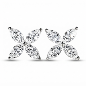 Pendientes de Diamantes Creados en Laboratorio, Corte Marquesa, Joyería Clásica de Lujo, Joyería Fina, Regalo Nupcial, Accesorio de Lujo - Product Image 1