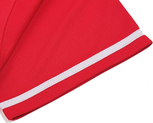 Camiseta de Béisbol Roja Brillante con Ribete Blanco, Uniforme Deportivo Personalizado para Equipo, con Botones y Cuello en V - Product Image 4