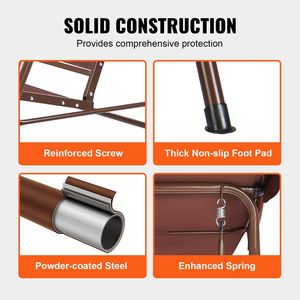 Dondolo da Giardino a 3 Posti in Tessuto Teslin e Acciaio con Tettuccio Regolabile e Braccioli per Veranda, Ideale per Esterni - Product Image 5