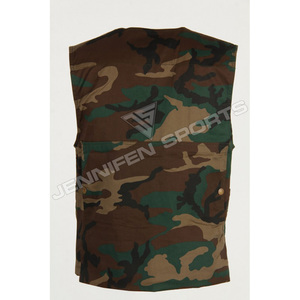 Gilet de chasse rétro en toile 100 % coton, sans manches, camouflage, personnalisé, pour homme, style cargo, pour sports de plein air - Product Image 3