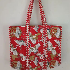 Bolso Tote Acolchado de Algodón para Mujer, Bolsos Tote de Algodón con Parches, Bolso Tote Acolchado de Algodón Hecho a Mano con Estampado Floral Vintage - Product Image 1