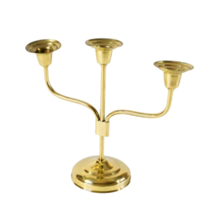 Classic Nordic Style Three Branch <b>Silver</b> Candle Holder Polished Metal Taper <b>Candlestick</b> Candelabra for Event Banquet Hotel - Product Image 4