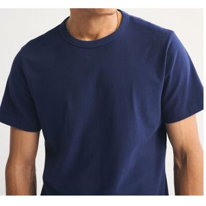 เสื้อยืดสีกรมท่าคุณภาพสูงสำหรับผู้ชาย ผ้าฝ้ายพรีเมียม คอกลม เรียบง่าย สไตล์มินิมอล รับสกรีนโลโก้ OEM เสื้อยืดลำลองแนวสตรีทแวร์ - Product Image 6