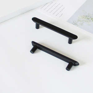 Poignée de tirage en alliage de zinc minimaliste moderne, noir mat, pour armoire d'hôpital, durable et écologique - Product Image 4