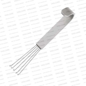 Retractor Anderson Bear Claw de 4-3/4" (12 cm) y 5 puntas para lifting facial, lifting de cejas coronales, instrumento de cirugía plástica para tejidos blandos de Vaslcare - Product Image 2