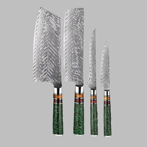 Ensemble de couteaux de chef professionnels LEGACY BLADES en acier Damas, 8 pièces, manche en résine, faits à la main, tranchants comme des rasoirs, ambidextres - Product Image 5