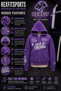 Sweat-shirt à capuche zippé violet surdimensionné de qualité supérieure avec broderie graphique, style streetwear, fermeture éclair intégrale – Fournisseur de vêtements - Product Image 6