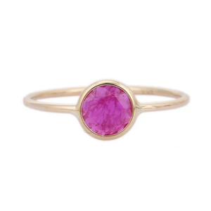 18K Yellow Gold Oval Ruby <b>Ring</b> with Natural Stone <b>Resizable</b> Wedding Band - Product Image 1