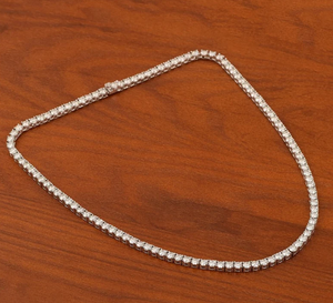 Luxury Moissanite Tennis Necklace <b>Iced</b> <b>Out</b> VVS Diamond Look Hip Hop Jewellery White Gold <b>Chain</b> Classic Shine - Product Image 4